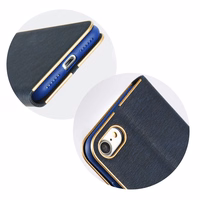 LUNA Book Gold viedtālruņa apvalks iPhone 7 / 8 / SE 2020 / SE 2022 tumši zils