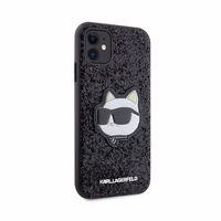 Karl Lagerfeld KLHCN61G2CPK iPhone 11 / Xr 6.1" melns cietais viedtālruņa apvalks Spīdumi Choupette Emblēma