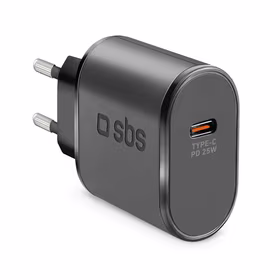 SBS TETR1CPD25 25W USB-C sienas lādētājs ar Power Delivery - melns