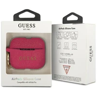 Guess Silicone Glitter Case for AirPods Pro - Pink Glitter
