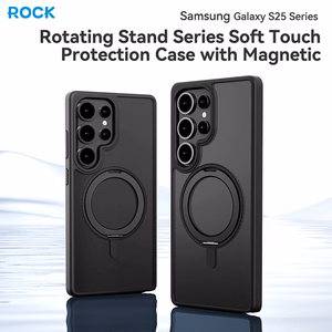 Rock Rotating Stand Soft Touch Series Magnetic for Samsung Galaxy S25 black