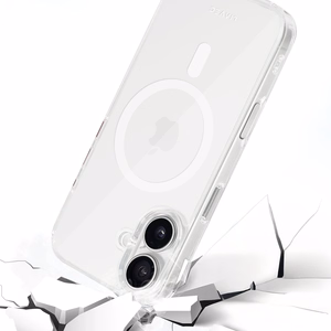 Liavec Spīdīgs Magnētiskais Caurspīdīgs viedtālruņa apvalks Iphone 16 balta