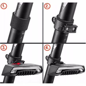 Rockbros LKWD-R1 aizmugurējais velosipēda lukturis ar lāzeru un tālvadības pulti + Micro USB - USB-A kabelis - melns