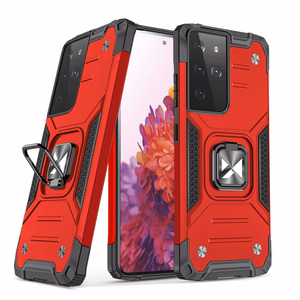 Wozinsky Ring Armor Tough Hybrid apvalks viedtālrunim Samsung Galaxy S22 Ultra sarkanās krāsas ar magnētisko stiprinājumu