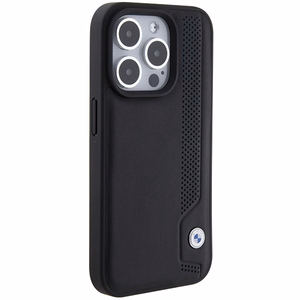 BMW ādas zilie punkti iPhone 15 Pro Max viedtālruņa apvalks - melns