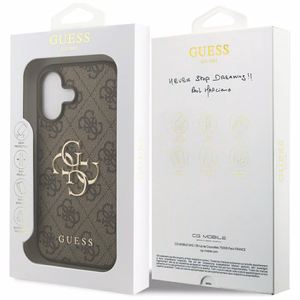 Guess 4G ar lielu logotipu viedtālruņa apvalks iPhone 17 - brūns