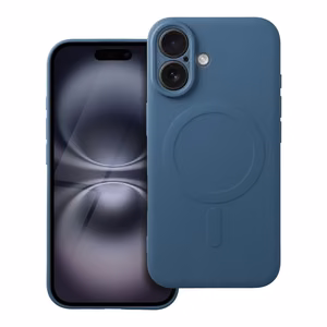 Viedtālruņa apvalks Silikona magnētiskais vāciņš der MagSafe IPHONE 16 - zils