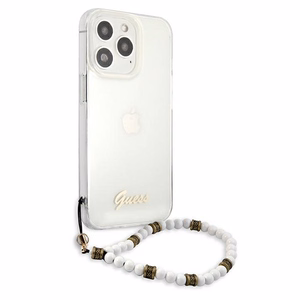 Guess GUHCP13LKPSWH iPhone 13 Pro / 13 6.1" прозрачный жёсткий чехол White Pearl
