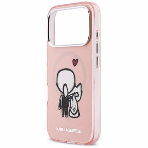 Karl Lagerfeld Karl & Choupette задняя MagSafe чехол для iPhone 17 Pro Max розовый