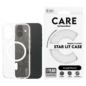 CARE by PanzerGlass Flagship Star Lit viedtālruņa apvalks iPhone 16 6.1" balts Magnētiskais 1341