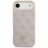 Guess 4G Strass Logo & Big Strap Metal Buttons Magnētiskais viedtālruņa apvalks iPhone Air - rozā