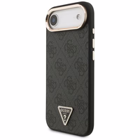 GUESS viedtālruņa apvalks IPHONE 17 Air, saderīgs ar MagSafe GUHMP17MP4GTDGMK (4G PU W/ Triangle Logo) zelts un melns