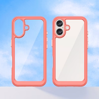 Outer Space viedtālruņa apvalks ar gēla rāmi iPhone 16 Plus - sarkans