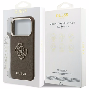 GUESS korpuss priekš IPHONE 17 Pro GUHCP17L5PS4RGGW (PU FW Resin Logo) brūns