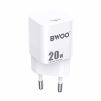 BWOO CDA155 PD sienas lādētājs 1x USB-C ports 1A 20W balts
