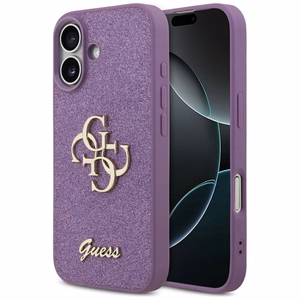 Guess Fixed Glitter Big 4G viedtālruņa apvalks iPhone 17 - violets