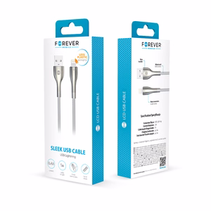 Forever Sleek cable USB - Lightning 1,0 m 2.4A white