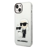 Karl Lagerfeld mirdzošs Karl&Choupette viedtālruņa apvalks iPhone 14 Plus - caurspīdīgs