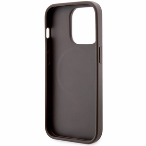 Guess GUHMP14XHGCFSEW iPhone 14 Pro Max 6.7" brūns/brūns cietais apvalks GCube Stripes MagSafe