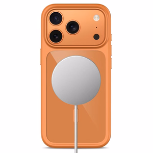 Tech-Protect MagOne CC MagSafe maciņš ar 2 rūdītiem stikliem, paredzēts iPhone 18 Pro Max / 17 Pro Max, caurspīdīgs oranžs