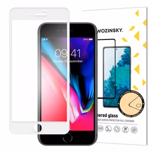 Wozinsky rūdītais stikls ar pilnu līmi, īpaši izturīgs aizsargstikls ar rāmi, saderīgs ar apvalku iPhone SE 2022 / SE 2020 / iPhone 8 / iPhone 7, balts