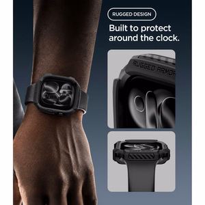 Spigen Rugged Armor  Apple Watch 46 mm vāciņš, matēti melns