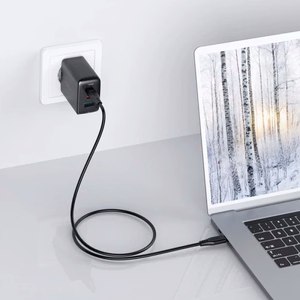Lādētājs Acefast A13 melns 65W (2xPD / 1xQC3.0) + Type-C / Type-C 120cm kabelis