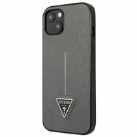 Guess SaffianoTriangle Logotips viedtālruņa apvalks iPhone 13 / 14 / 15 6.1" - sudraba