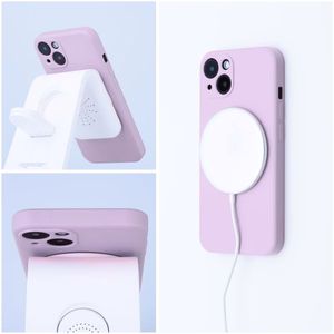 SILICONE MAG COVER viedtālruņa apvalks, saderīgs ar MagSafe, IPHONE 13 rozā