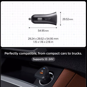 Spigen Essential EV301 30W auto lādētājs melns