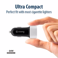 Crong Power auto lādētājs 24W - auto lādētājs 2xUSB 2.4A (aluminum)