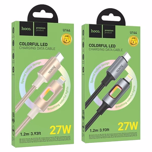 LED Kabelis USB C to Lightning Hoco PD 27W 1,2 m U144 melns