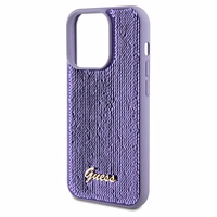 Guess Sequin Script Metal viedtālruņa apvalks iPhone 14 Pro Max – violets