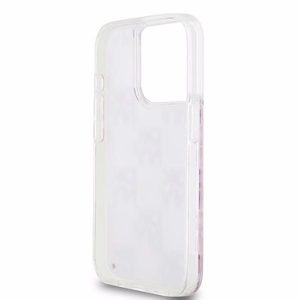 DKNY viedtālruņa apvalks iPhone 15 Pro 6,1" DKHCP15LLCPEPP balts HC šķidrie spīdumi ar rūtainu rakstu
