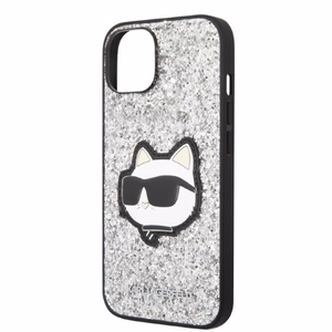 Karl Lagerfeld KLHCP14MG2CPS iPhone 14 Plus 6.7" cietais viedtālruņa apvalks sudrabains/sudrabains Mirdzošs Choupette Patch