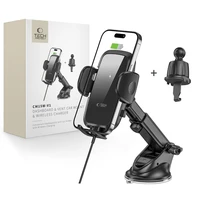 Tech-Protect CM15W-V1 Auto tālruņa turētājs ar 15 W induktīvo lādētāju kabīnei/gaisa ventilācijas atverei - melns