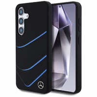 Mercedes Silikona Kontrasts izliekumi Magnētiskais apvalks Samsung Galaxy S25 - melns