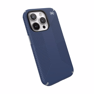 Speck Presidio2 Grip vāciņš ierīcei iPhone 15 Pro, “Coastal Blue / Dust Grey” krāsā