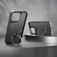 Etteri Matēts Magnētiskais gredzens viedtālruņa apvalks iPhone 12 / 12 Pro 6,1" melns