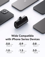 VEGER portatīvais lādētājs 5000 mAh ar iebūvētu savienotāju Lightning PlugOn PD QC3.0 3A 20W W0558P melna