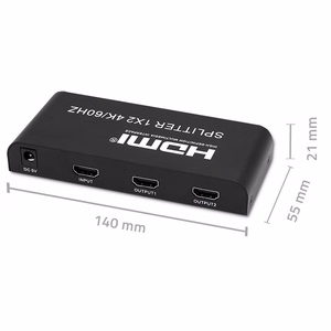 Qoltec 51797 Aktīvs HDMI Sadalītājs 2x HDMI 4K 6Gb/s 60Hz
