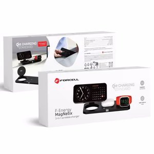 Беспроводное зарядное устройство Forcell F-Energy 3in1 MagNetix USB C Qi2 20,5W совместимо с MagSafe чёрный 0INT