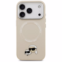 Karl Lagerfeld Karl & Choupette Piespraudes Magnētiskais viedtālruņa apvalks iPhone 17 Pro - bēša
