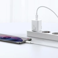 Baseus Si USB-C 25W 3A ātrās uzlādes lādētājs ar USB-C / USB-C 1m kabeli - balts