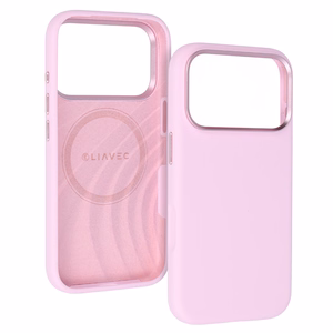 Liavec Silky vāciņš ar metāla kameras ietvaru, paredzēts iPhone 18 Pro Max/17 Pro Max, rozā