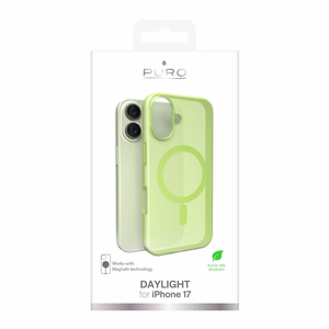 Чехол Puro Daylight силиконовый совместимый с Magsafe для iPhone 17 - полупрозрачный зелёный