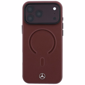 Mercedes 3D MagSafe ādas maciņš, paredzēts iPhone 17 Pro Max, tumši zils