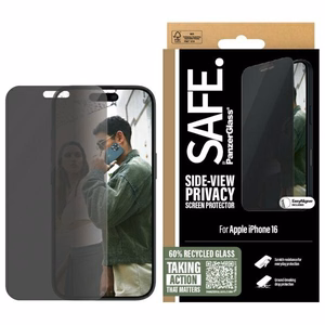 SAFE by PanzerGlass iPhone 16 6.1" privātuma aizsargstikls īpaši plats SAFEP95875