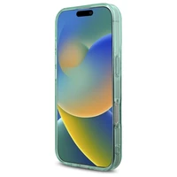 Guess IML Rhinestones Magnētiskais viedtālruņa apvalks iPhone 16 Pro - zaļš