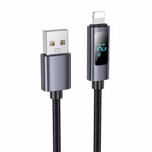 Cable USB A to Lightning Hoco 2.4A with display 1m X112 black